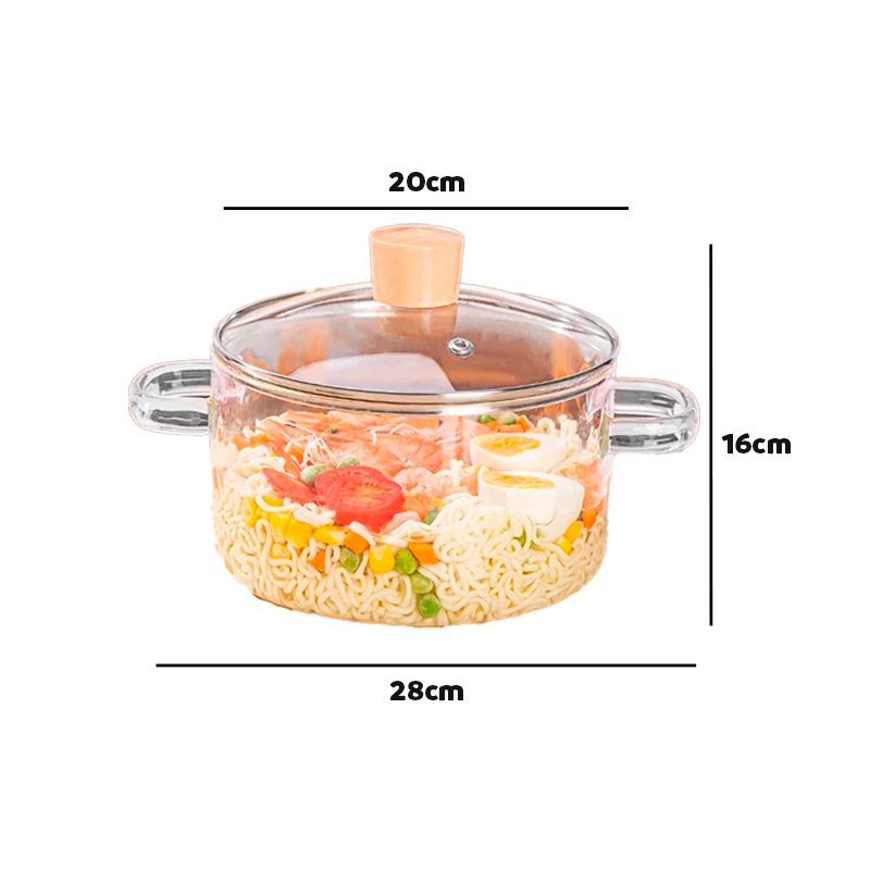 Olla de vidrio borosilicato