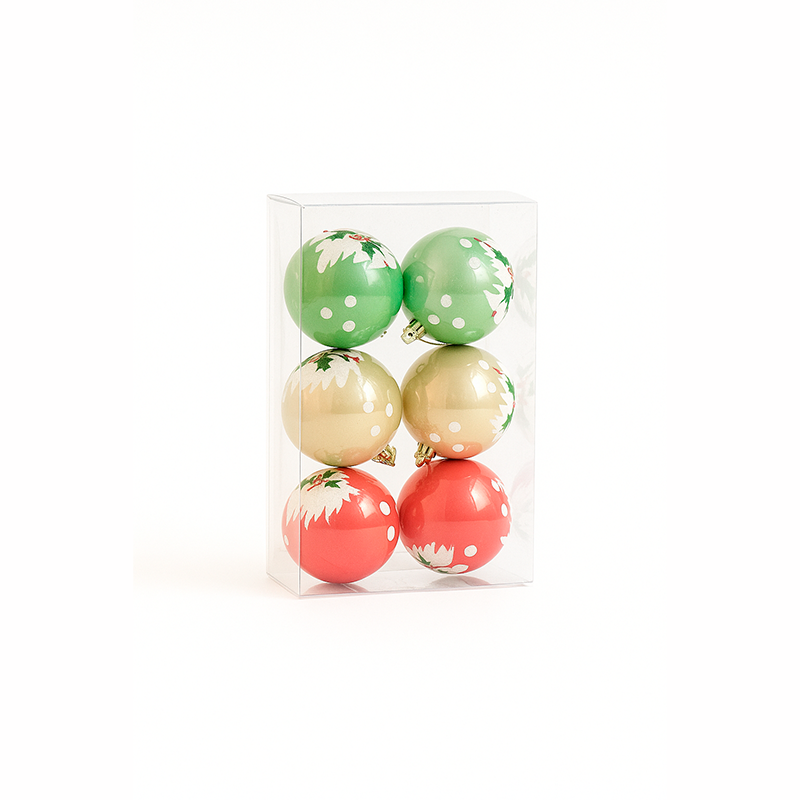 Set de 6 esferas navideñas