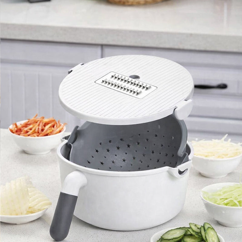Cortador de Verduras Multifuncional con Recipiente y Escurridor