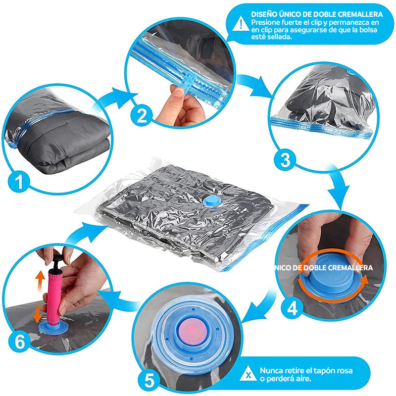 Bolsas al vacío con bomba manual
