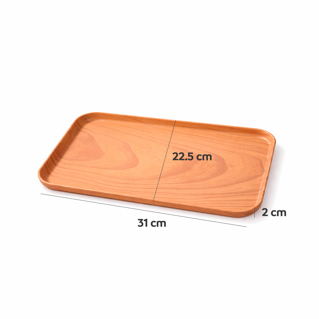 Bandeja Rectangular con Acabado Madera