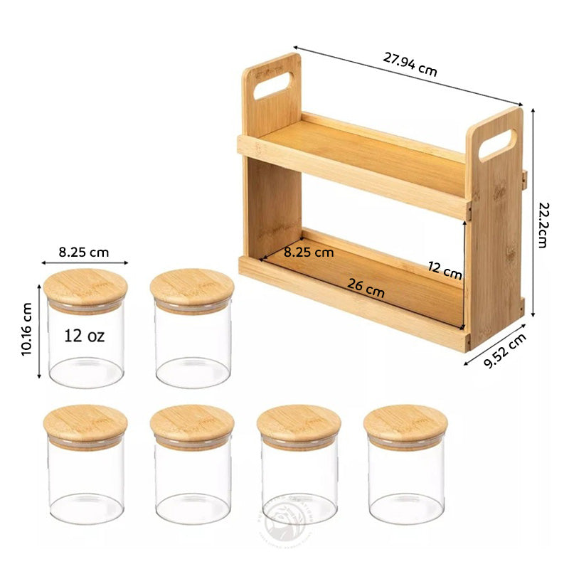 Set organizador con soporte de bambú