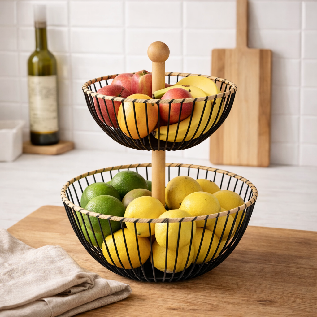 Frutero organizador de 2 niveles