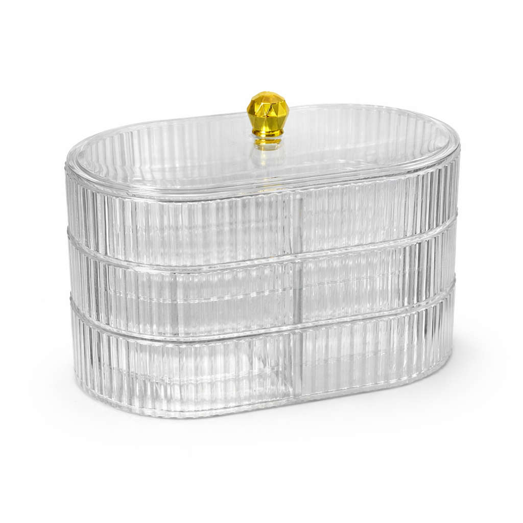 Joyero Organizador de 3 Niveles con Compartimentos