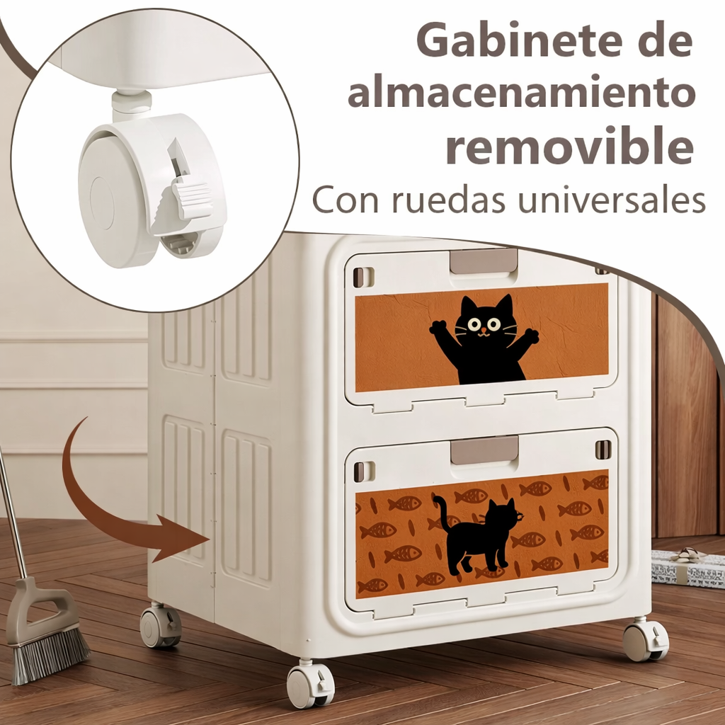 Gabinete de almacenamiento plegable con ruedas