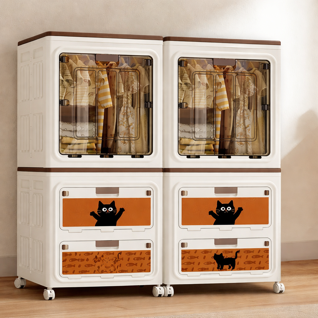Gabinete de almacenamiento plegable con ruedas