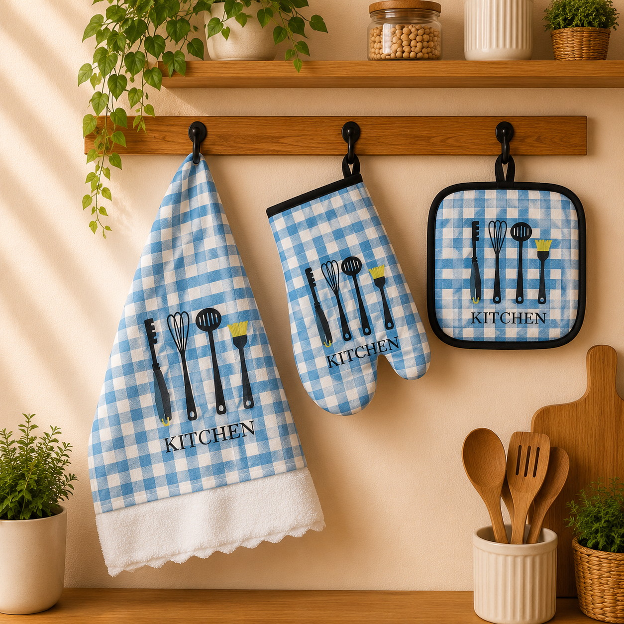 Set de cocina cuadros 3 piezas