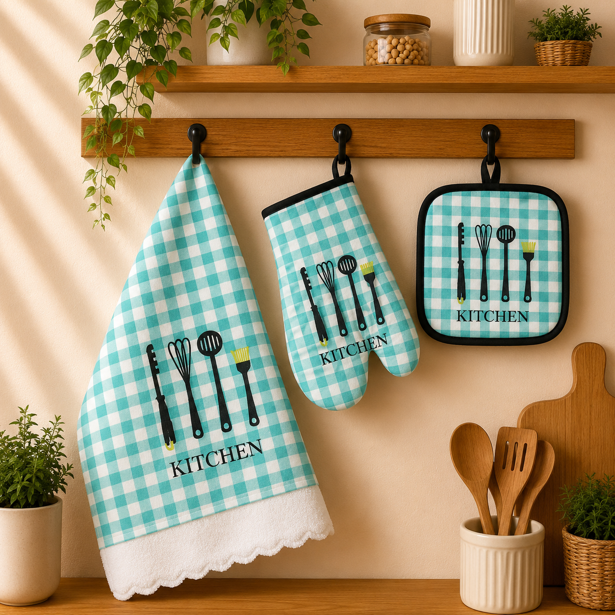 Set de cocina cuadros 3 piezas