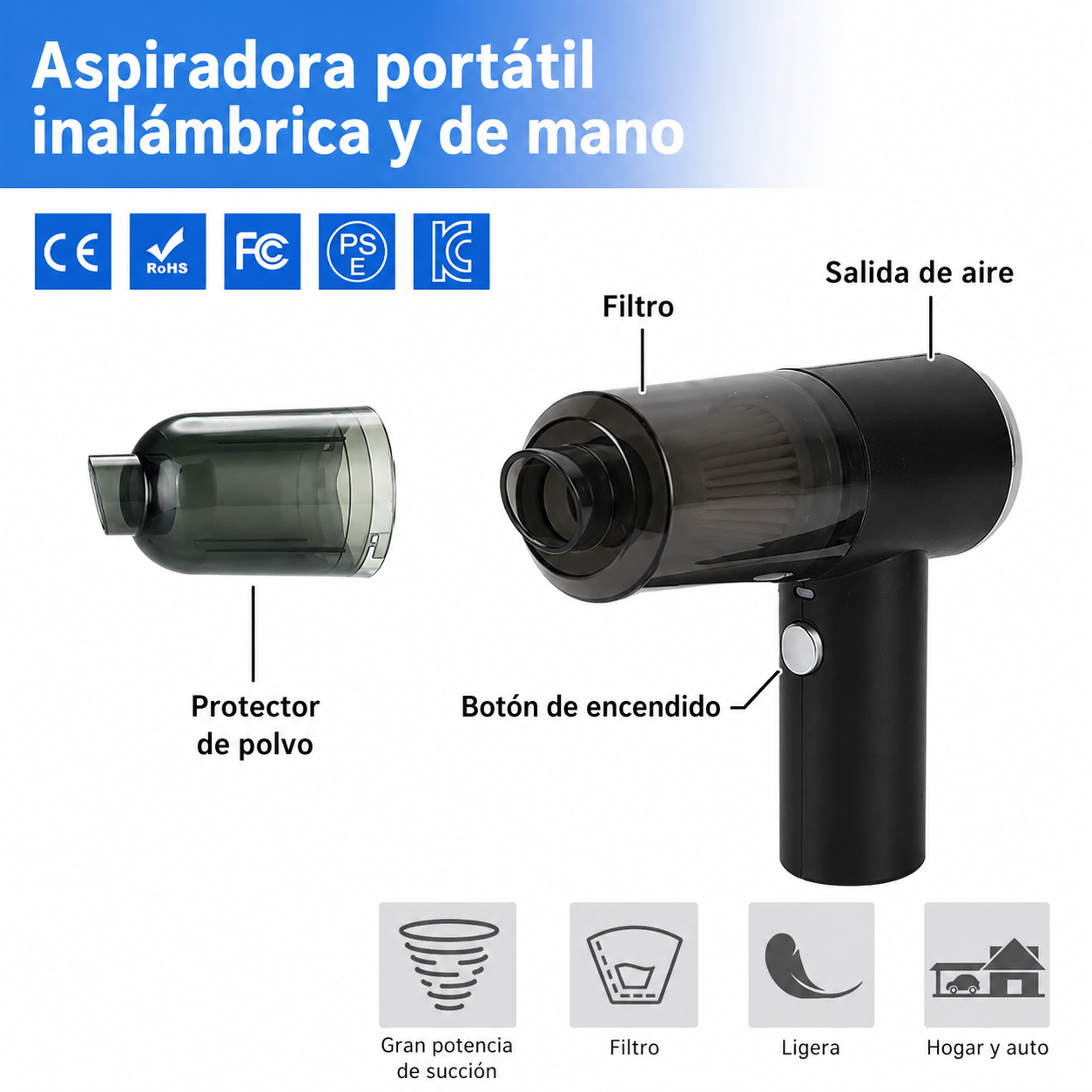 Aspiradora portátil inalámbrica