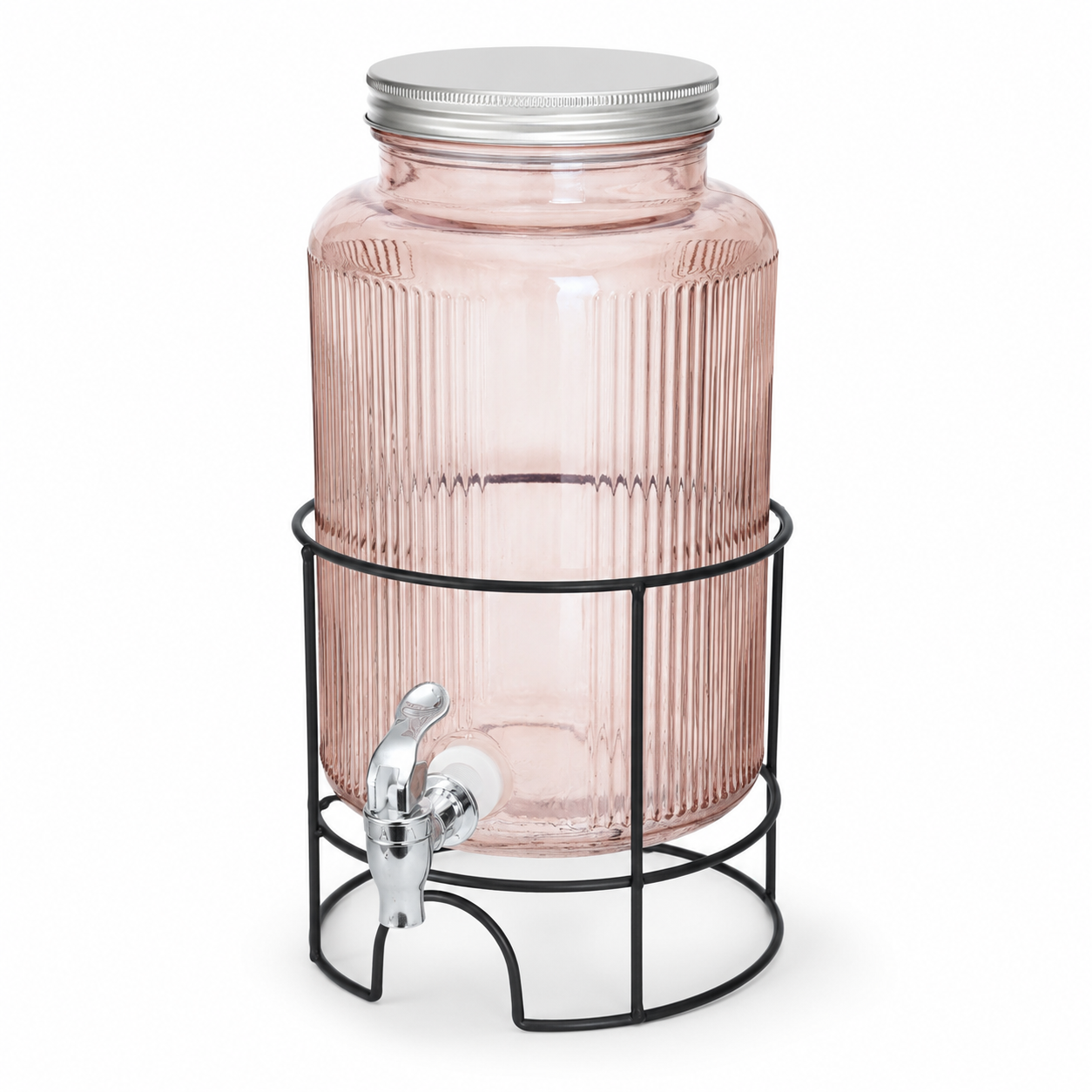 Dispensador de Bebidas de Vidrio con Base Metálica 5.5L