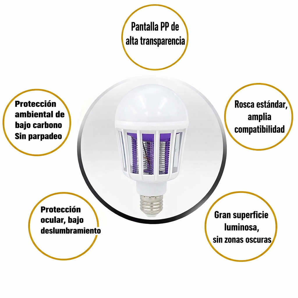 Foco LED antimosquitos 2 en 1