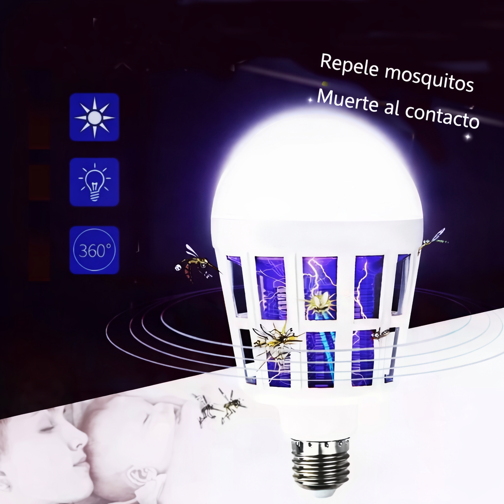 Foco LED antimosquitos 2 en 1