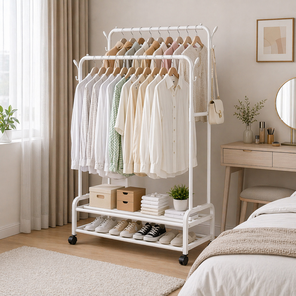 Estante Organizador de Ropa con Ruedas