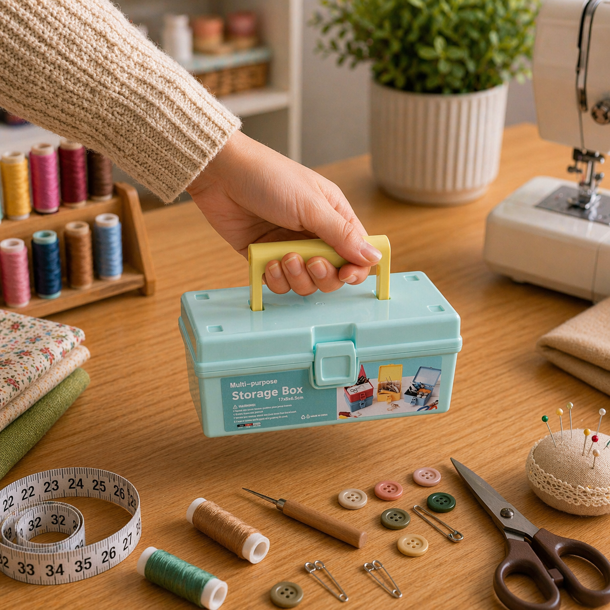 Pack de 2 Cajas Organizadoras Multiuso para Costura y Manualidades