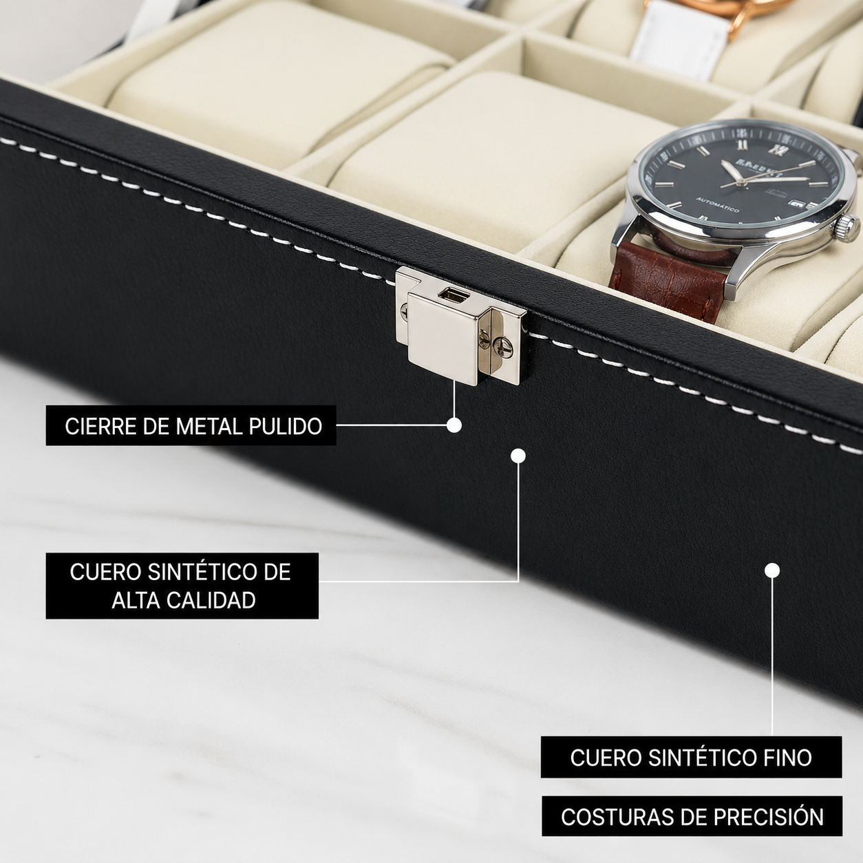 Organizador de relojes de 12 compartimentos