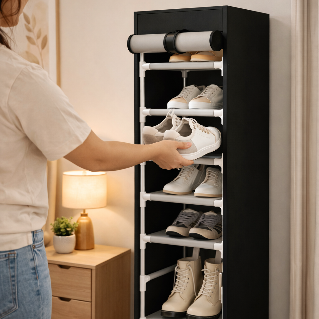 Organizador de Zapatos Vertical con Cubierta