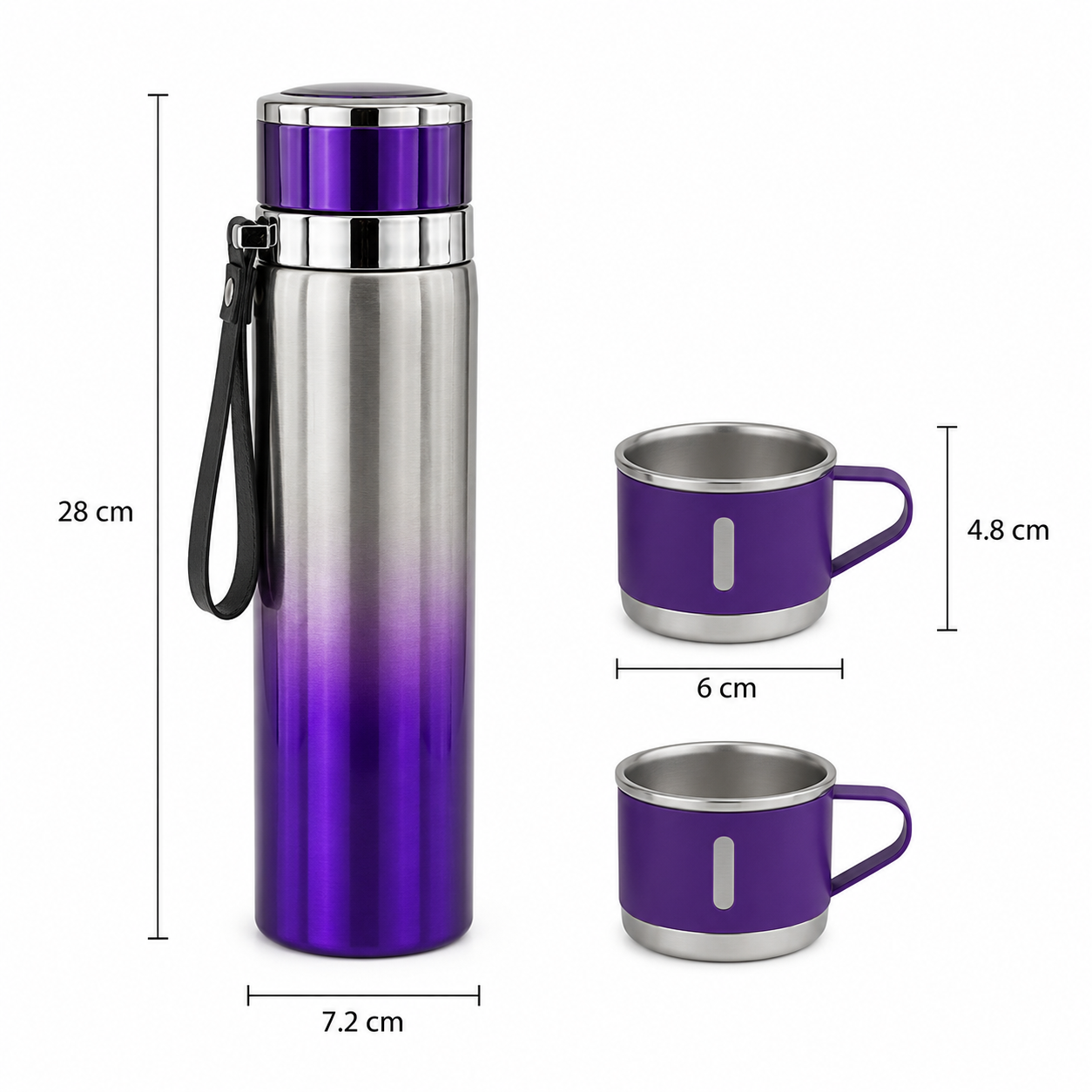 Termo de Acero Inoxidable con 2 Tazas