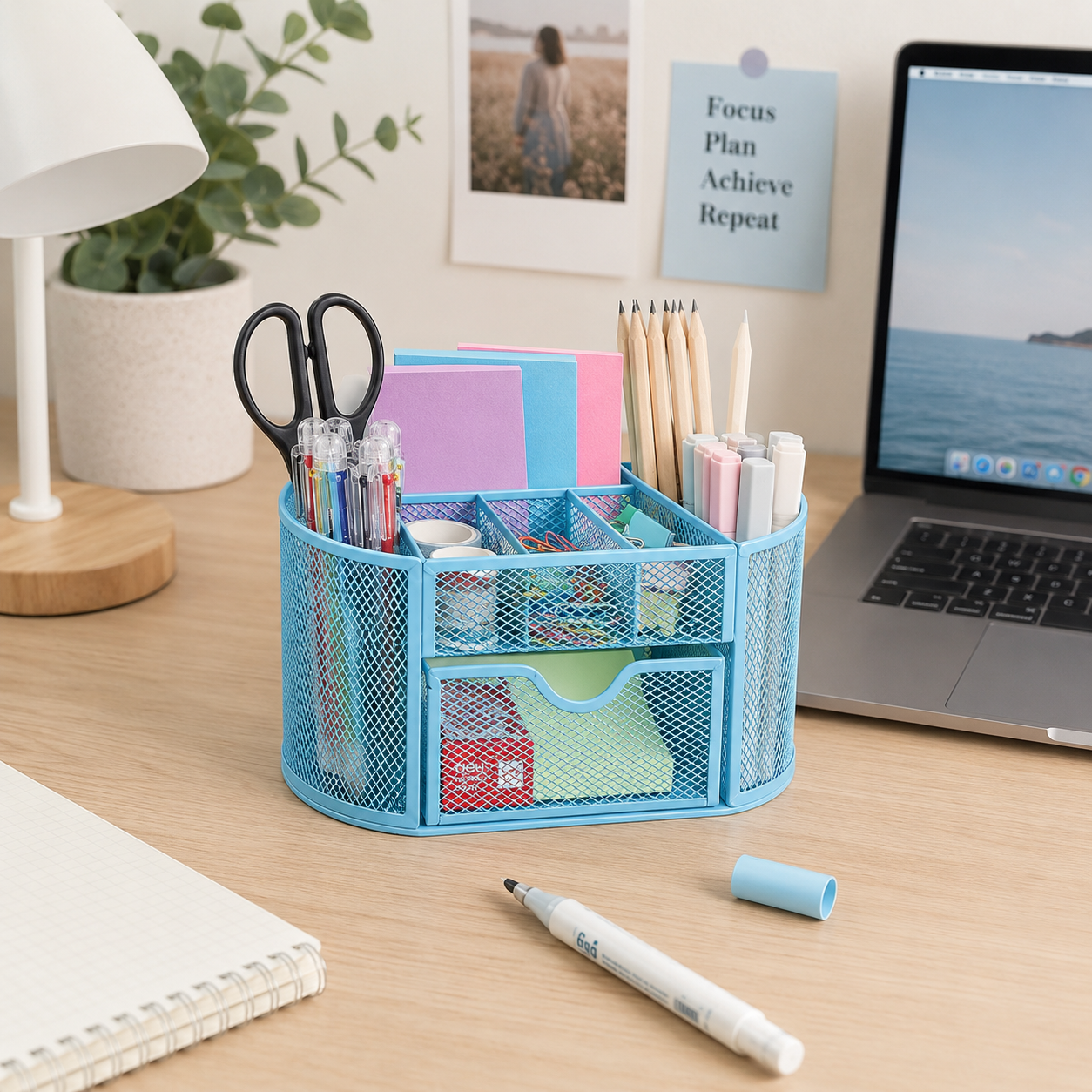 Organizador de escritorio metálico