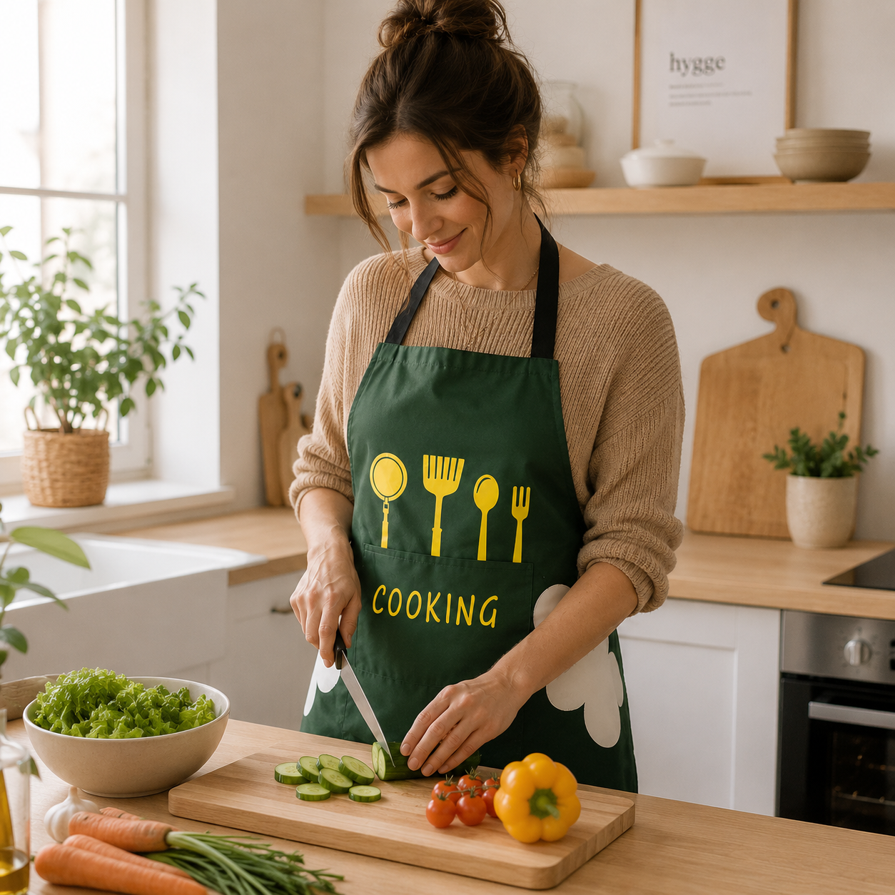 Mandil de Cocina Impermeable con Bolsillo Frontal