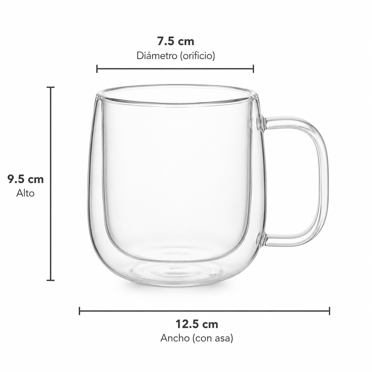 Taza Doble Vidrio Borosilicato 250 ml