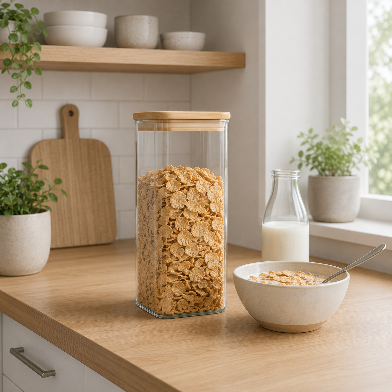 Frasco Hermético de vidrio borosilicato 2300ml