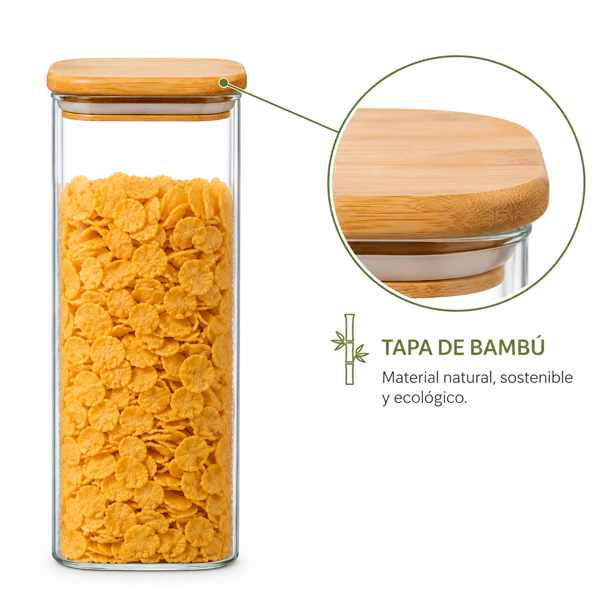 Frasco Hermético de vidrio borosilicato 2300ml