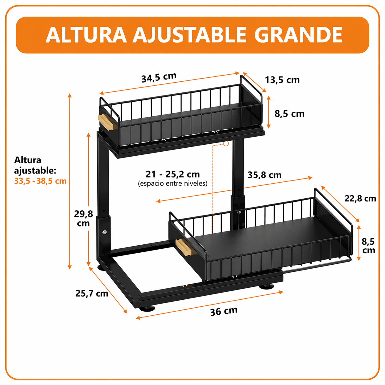 Organizador Extensible para Debajo del Lavadero