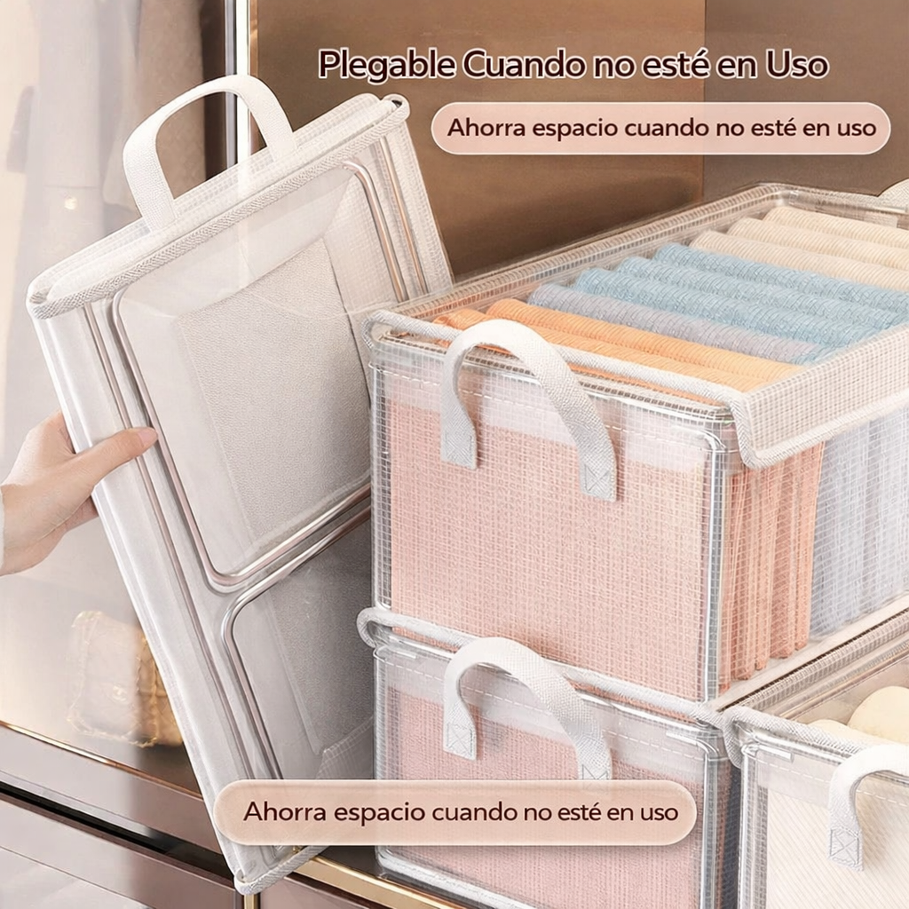 Organizadora plegable de ropa con tapa