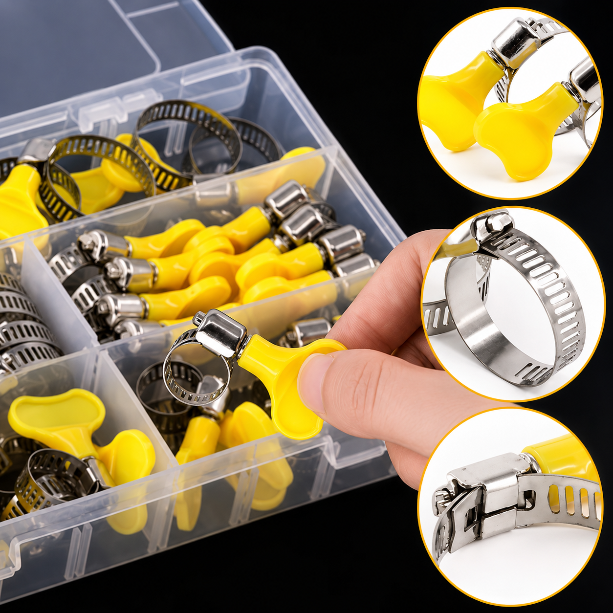 Set de Abrazaderas Ajustables Universal con Manija Ergonómica
