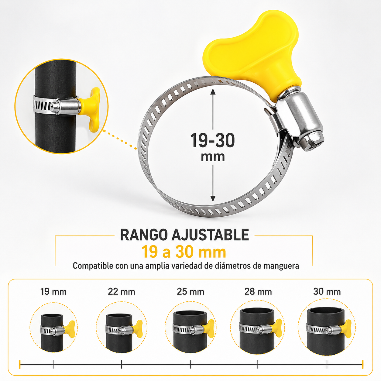 Set de Abrazaderas Ajustables Universal con Manija Ergonómica