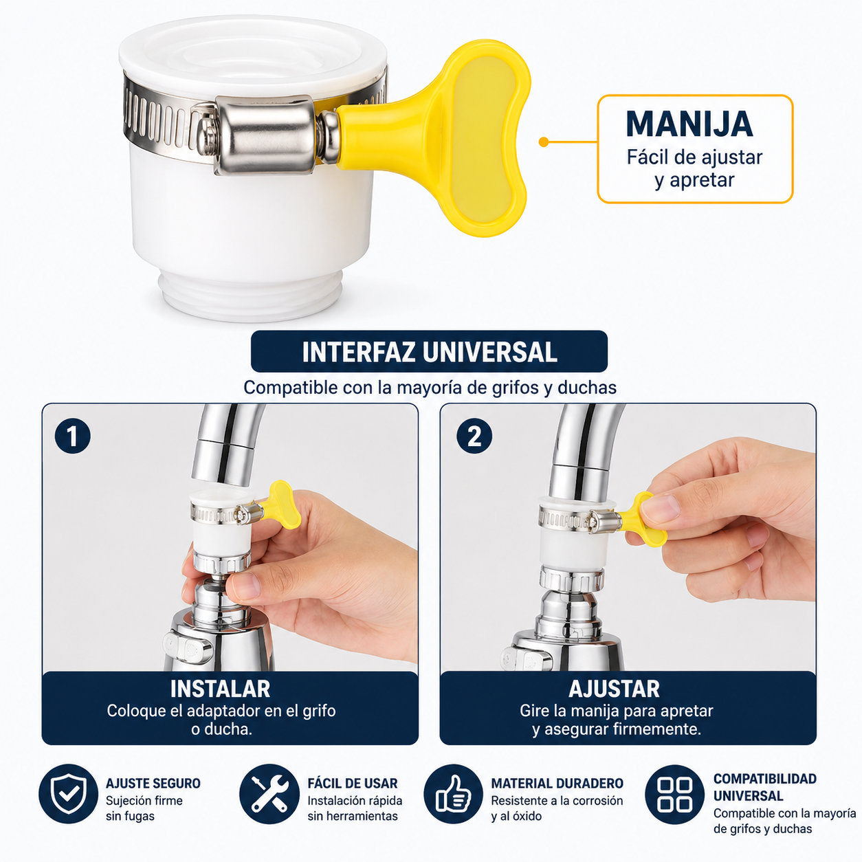 Set de Abrazaderas Ajustables Universal con Manija Ergonómica