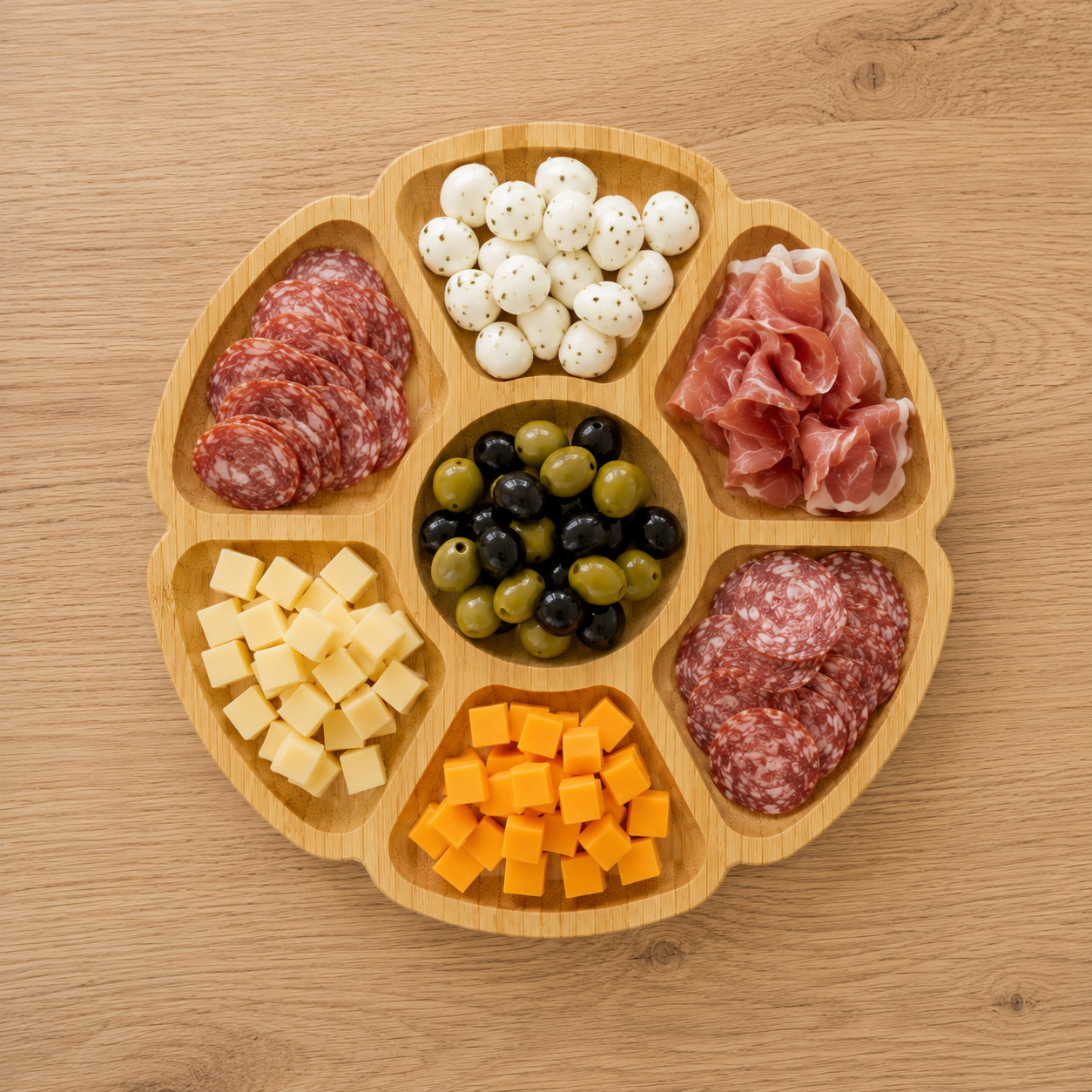 Bandeja para bocaditos en forma de flor