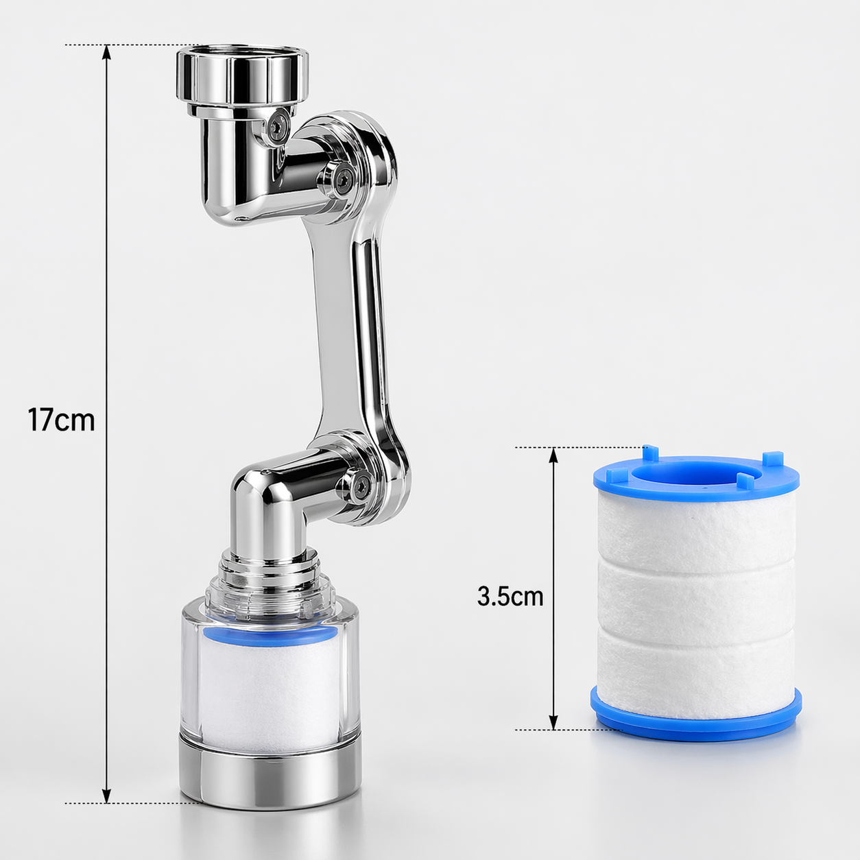 Adaptador Giratorio 1080° para Grifo con Filtro de Agua