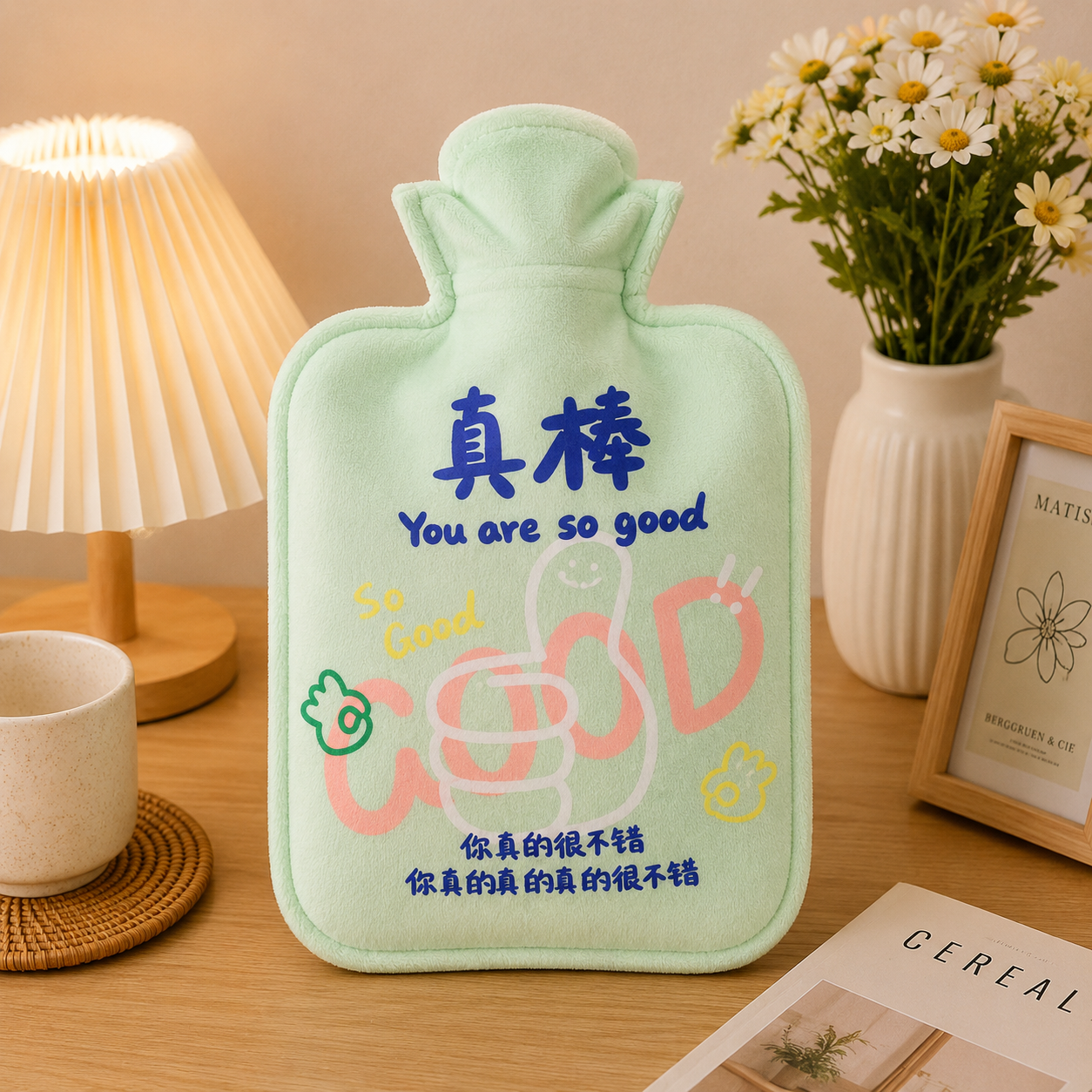Bolsa de agua caliente afelpada