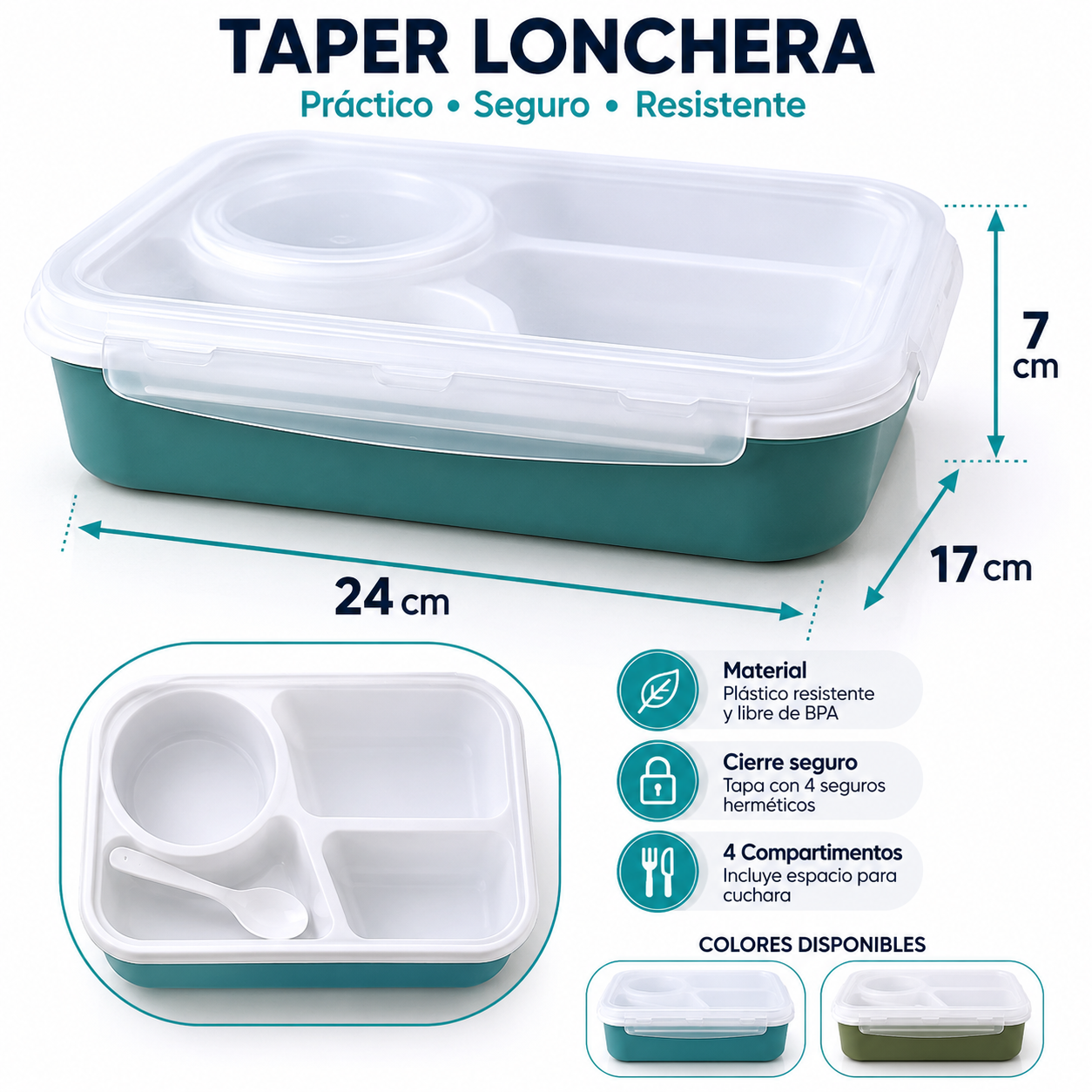 Taper Lonchera Compartimentada con Cuchara