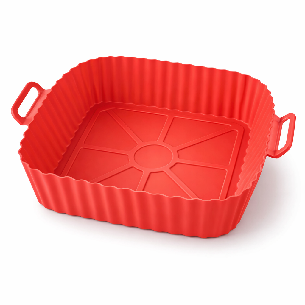 Molde de Silicona Cuadrado para Air Fryer con Asas