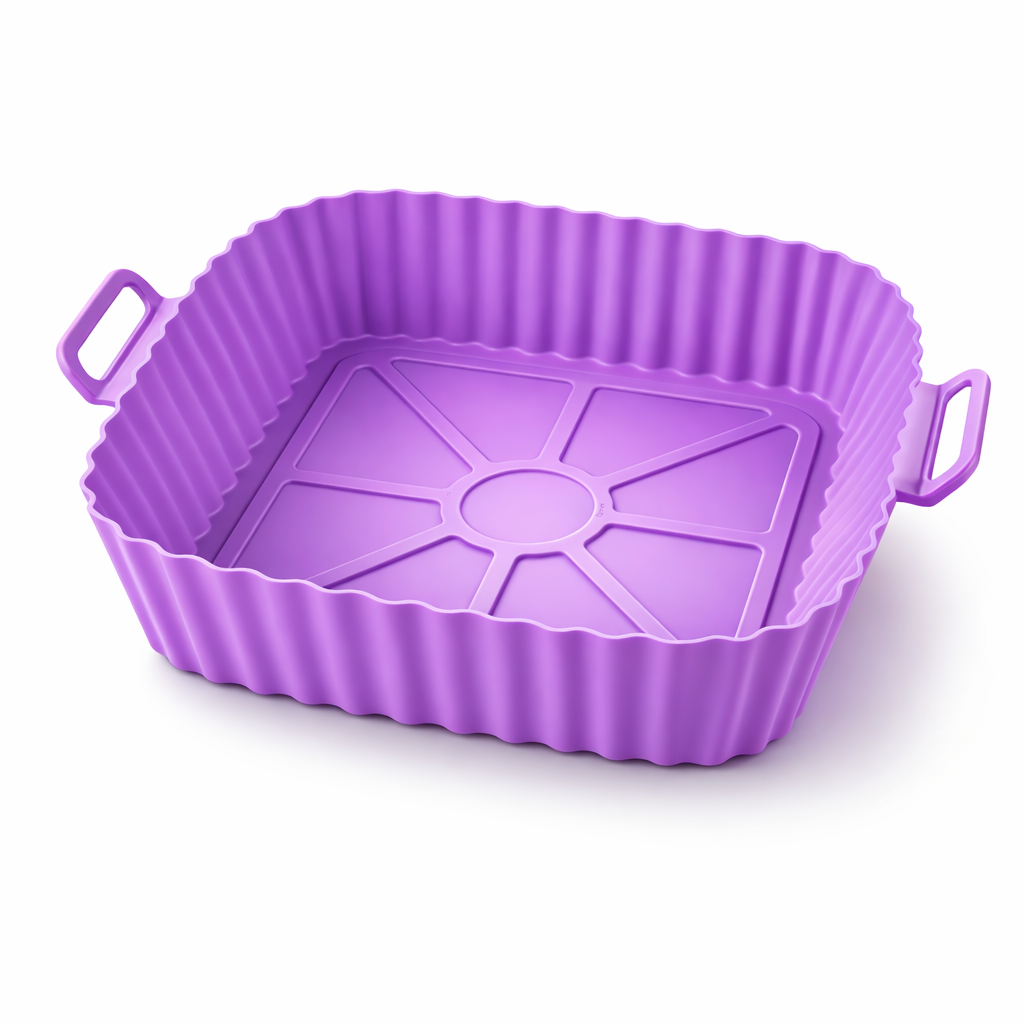 Molde de Silicona Cuadrado para Air Fryer con Asas