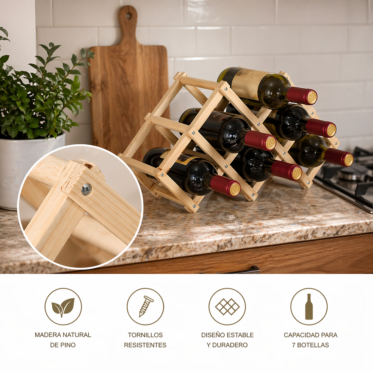 Botellero de Madera para Vino