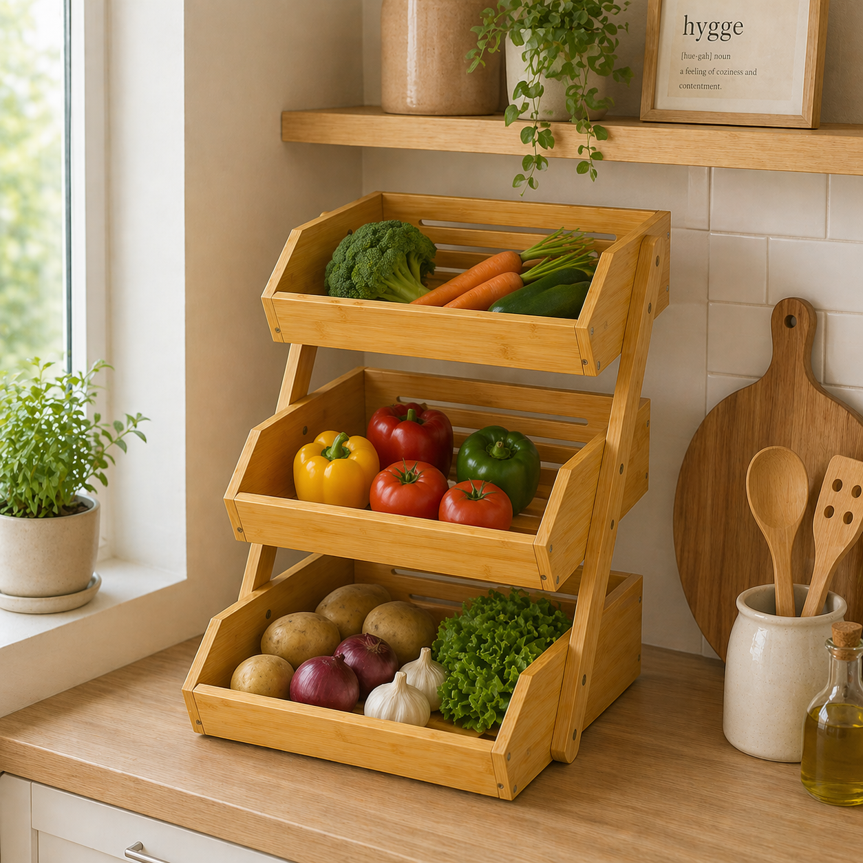 Organizador de Frutas y Verduras de 3 Niveles