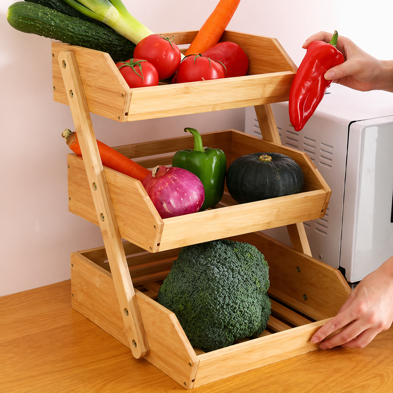 Organizador de Frutas y Verduras de 3 Niveles