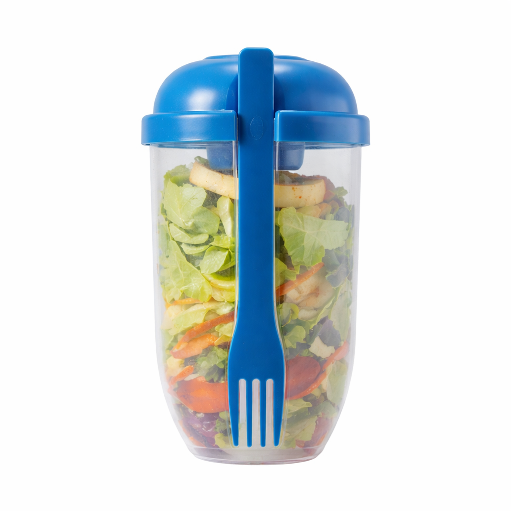 Contenedor Portátil para Ensaladas con Tenedor Integrado