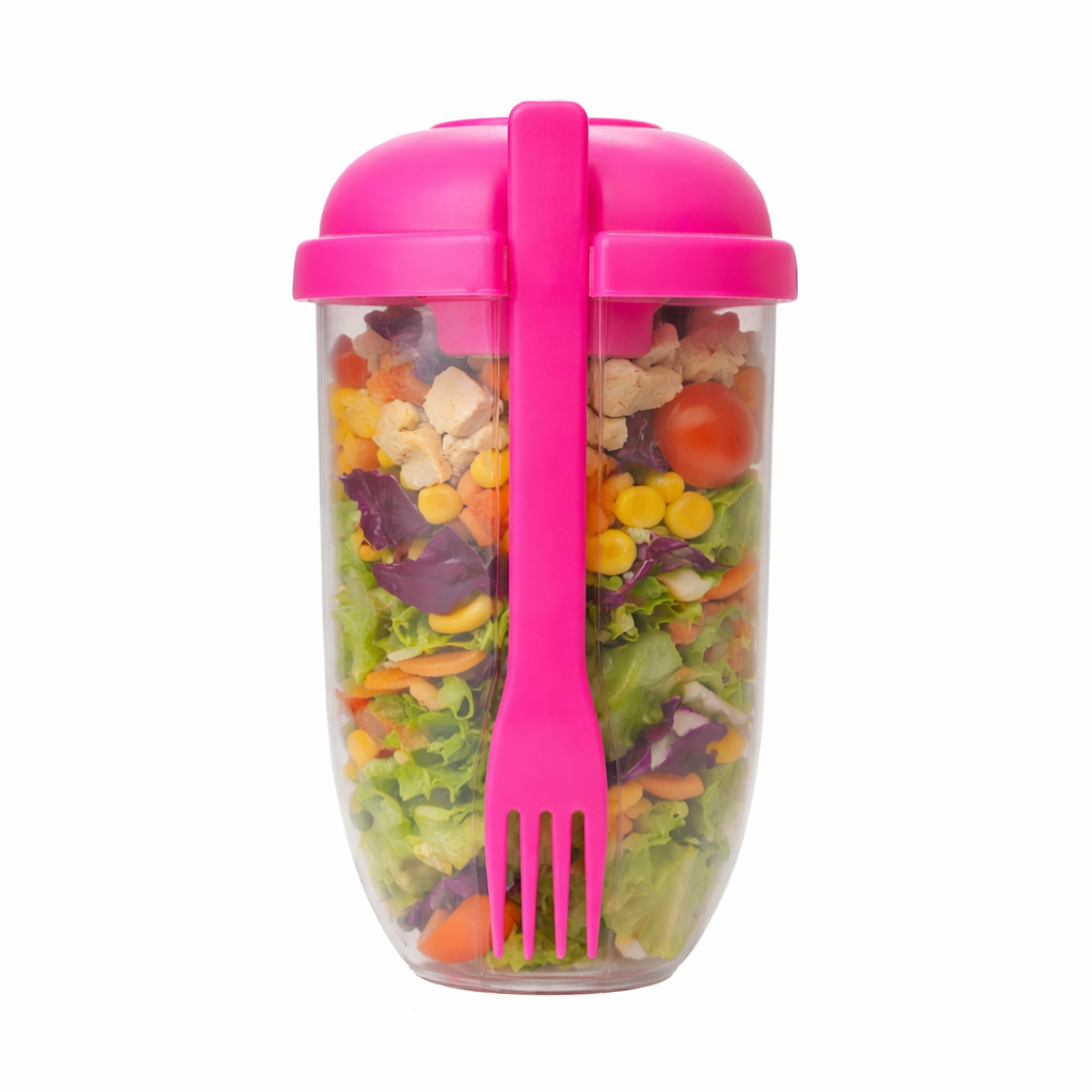 Contenedor Portátil para Ensaladas con Tenedor Integrado