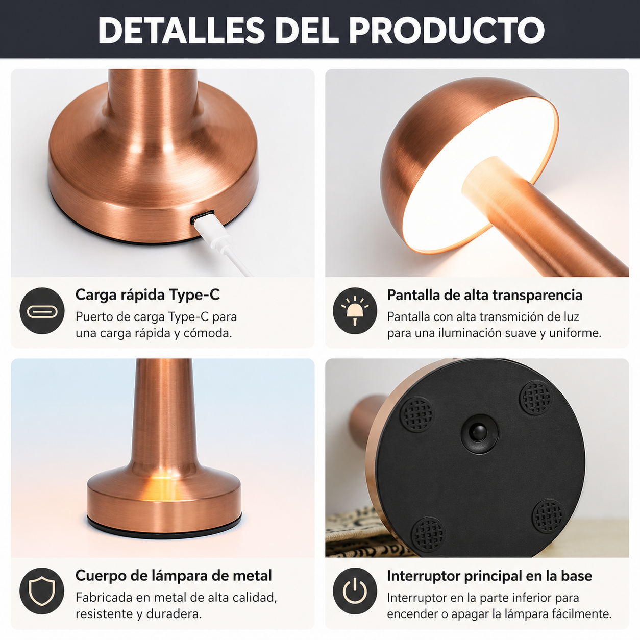 Lámpara Mushroom LED