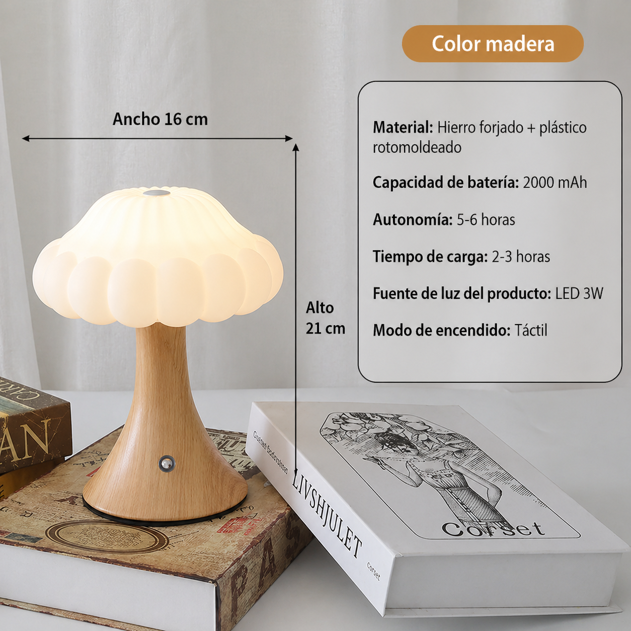 Lámpara de Mesa Hongo LED