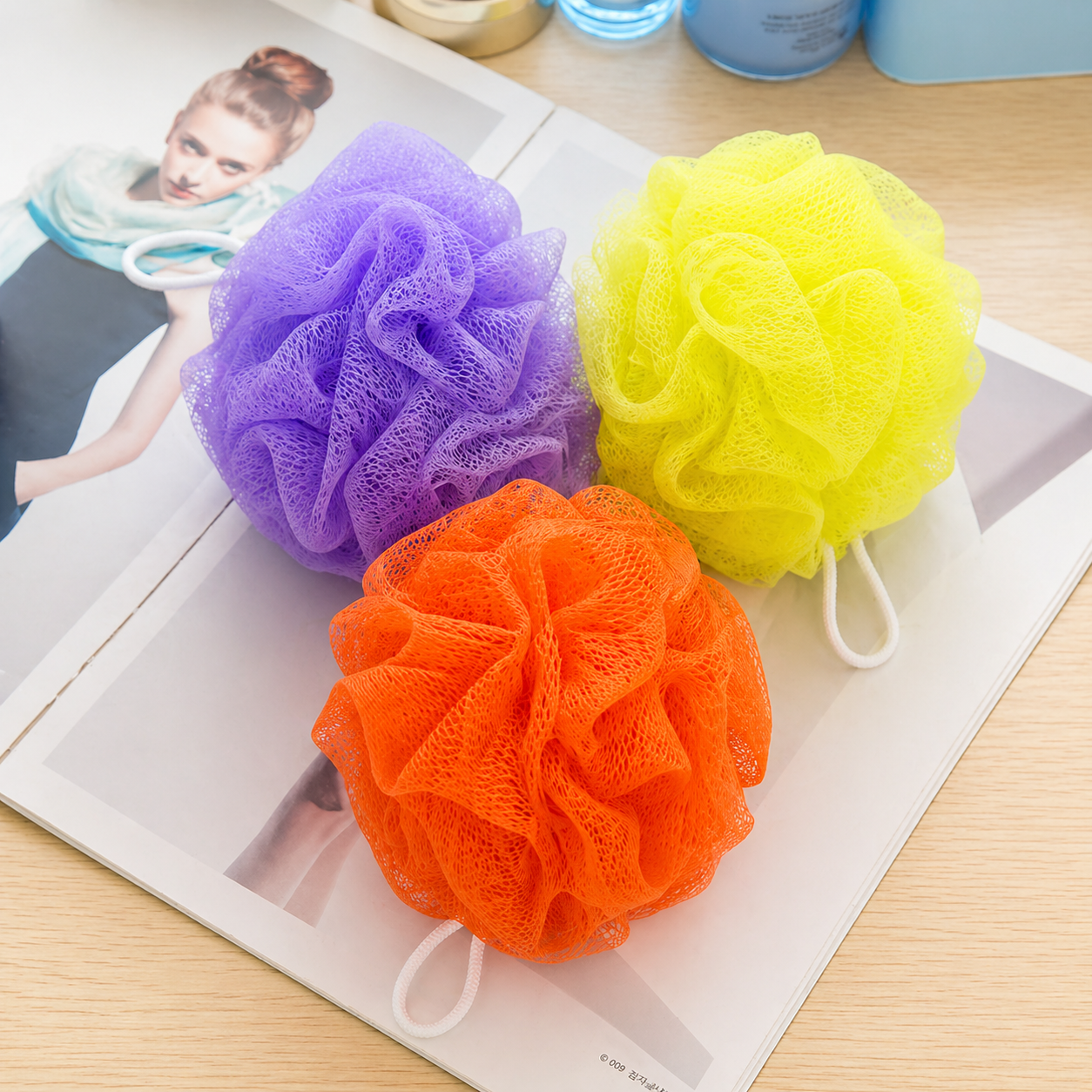 🛁 Pack de 3 Esponjas de Baño Tipo Malla