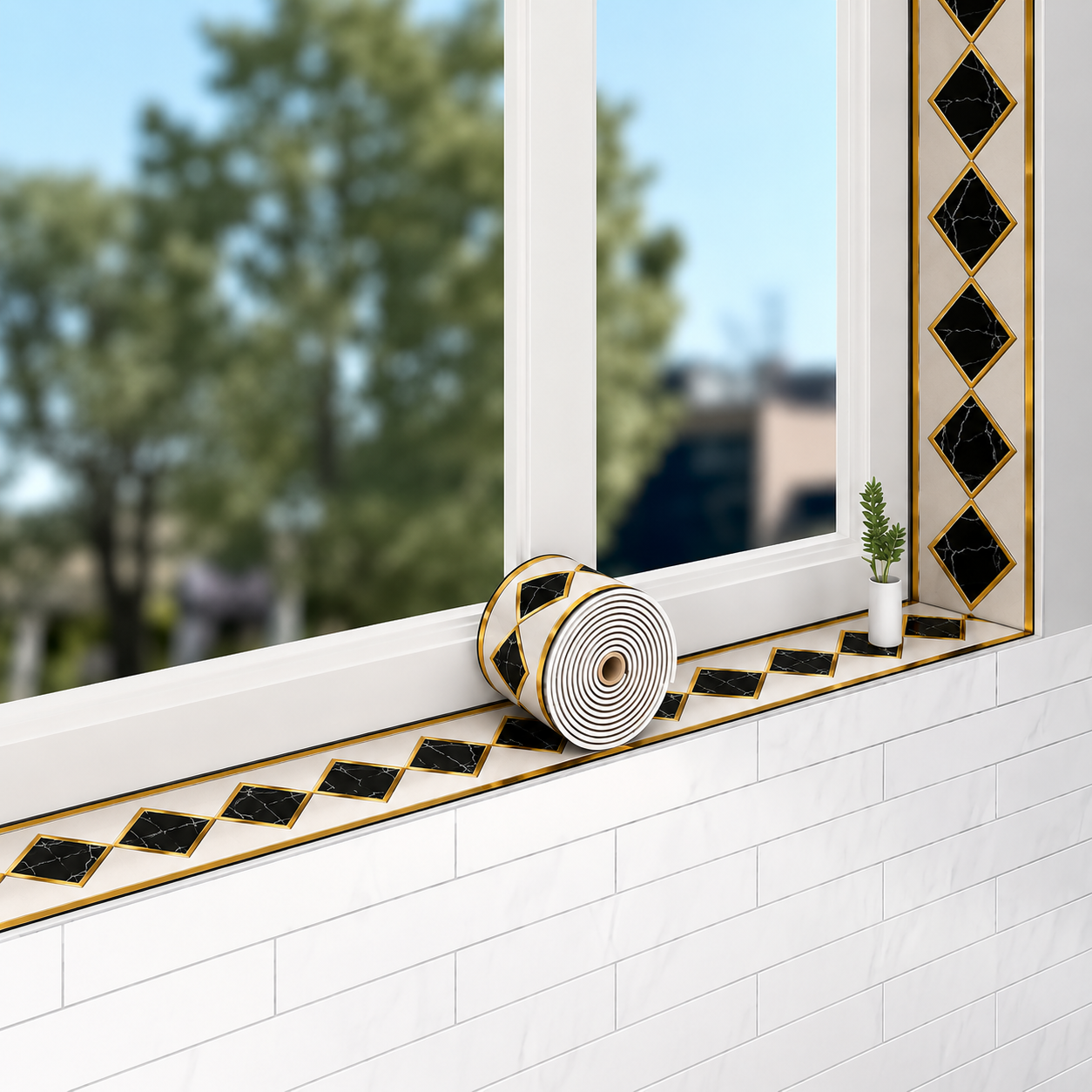 Cinta Adhesiva Decorativa para Zócalos y Paredes