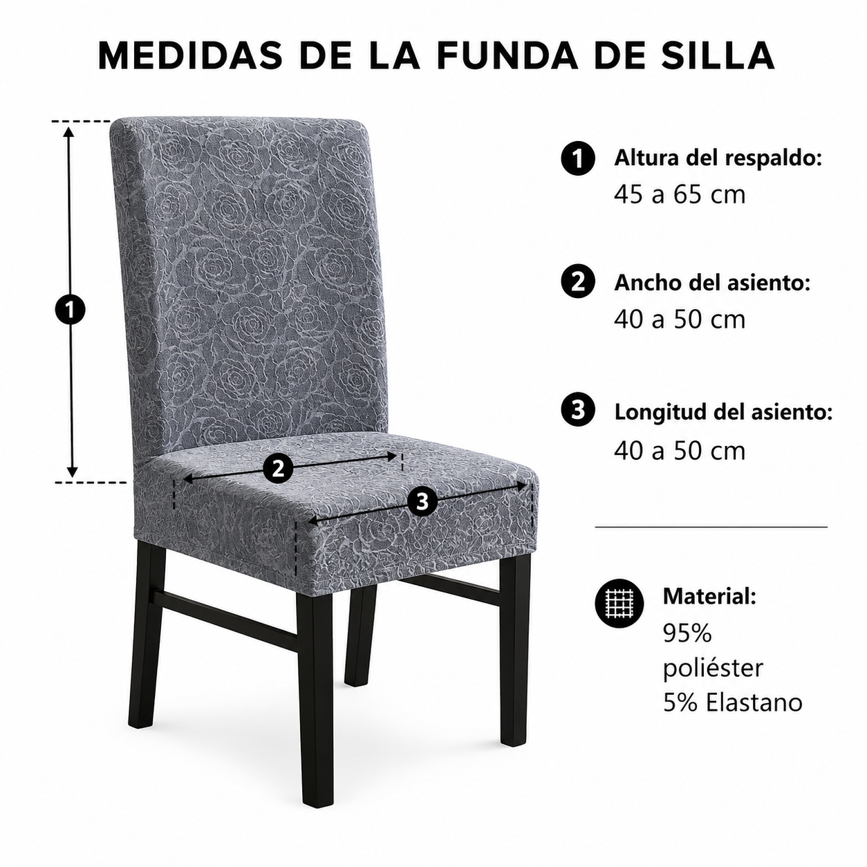 Funda Elástica para Silla con Diseño Floral