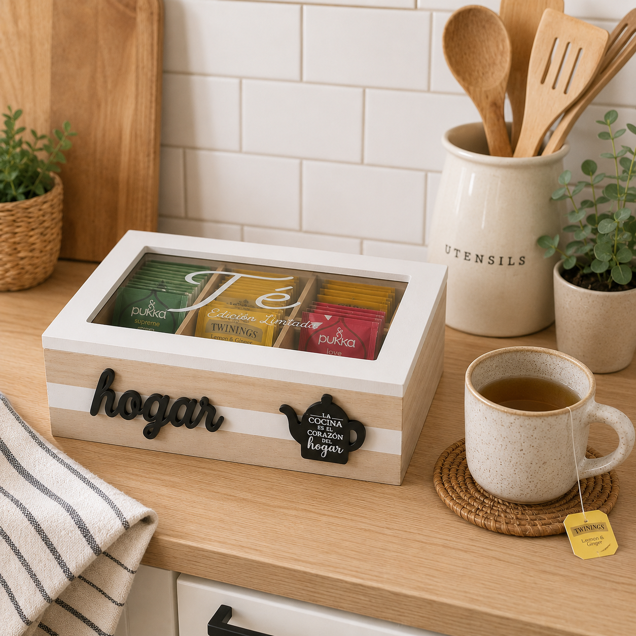 Caja Organizadora de té - Hogar 6 divisiones