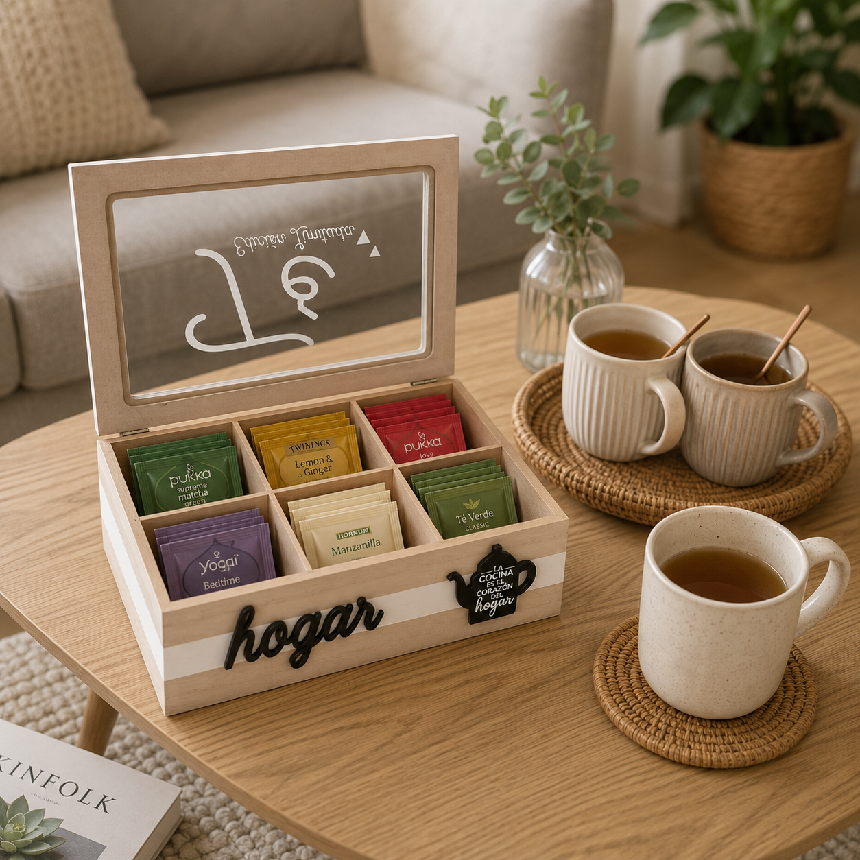 Caja Organizadora de té - Hogar 6 divisiones