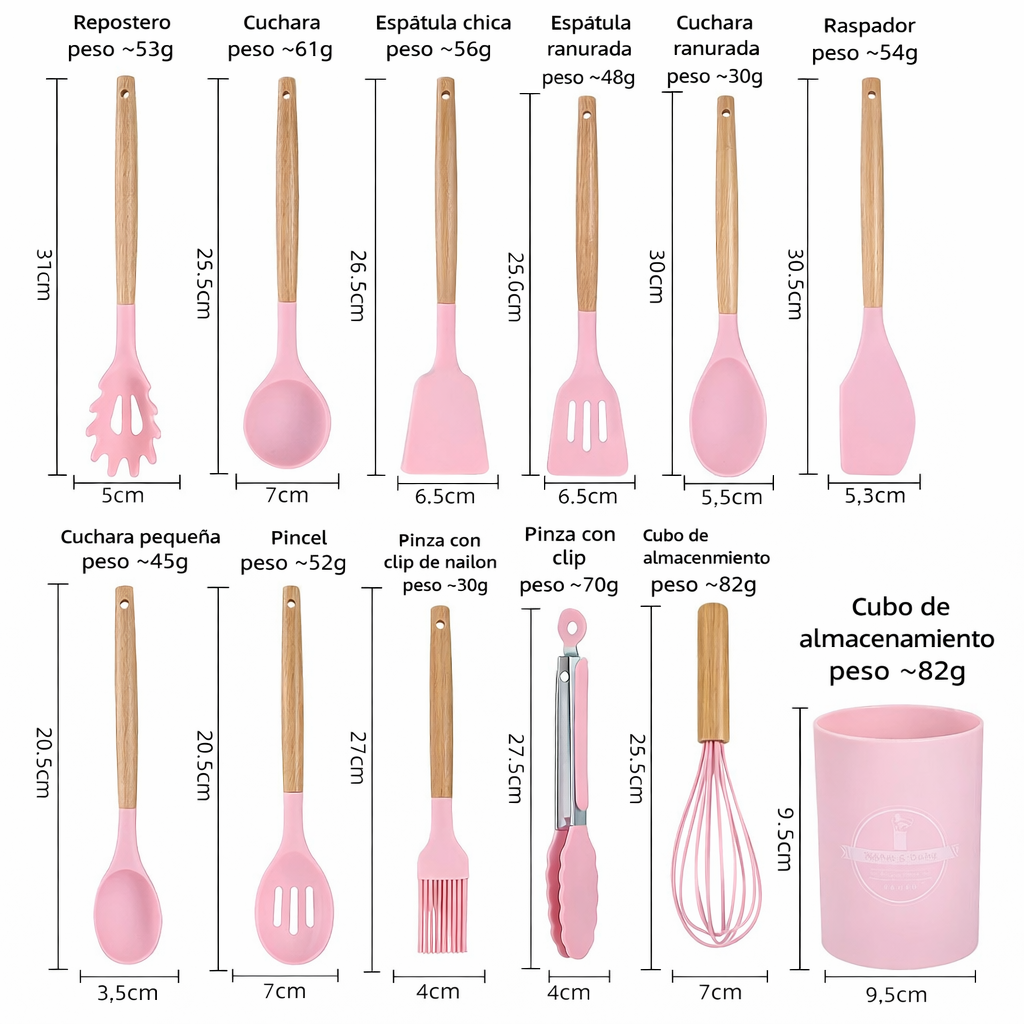 Set de 12 utensilios